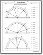 worksheets with measuring angles with a protractor