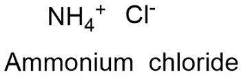 Write the chemical formula of ammonium chloride. Explain why an aueous  solution of ammonium chloirde 